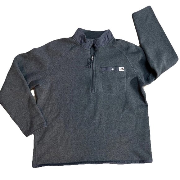 The North Face Gordon Lyons 1/4 Zip Men’s XXL Gray Sweater 2XL Fleece Pocket - Picture 1 of 16